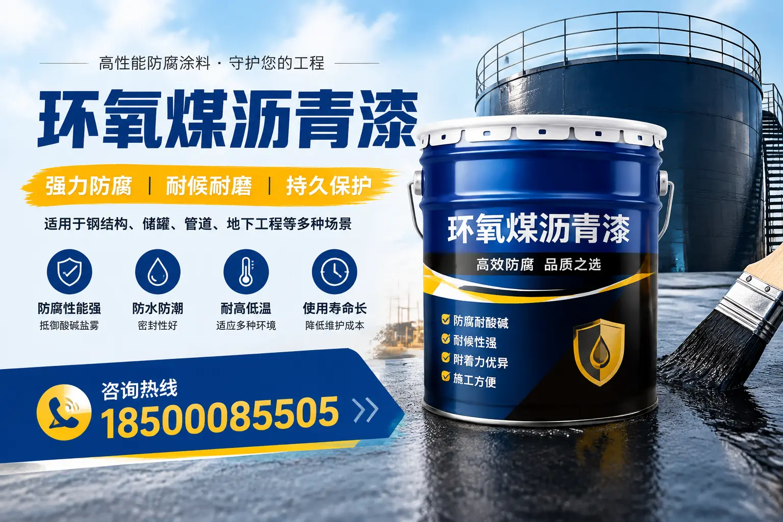 环氧煤沥青漆在工业中的应用，鹿泉企业的选择